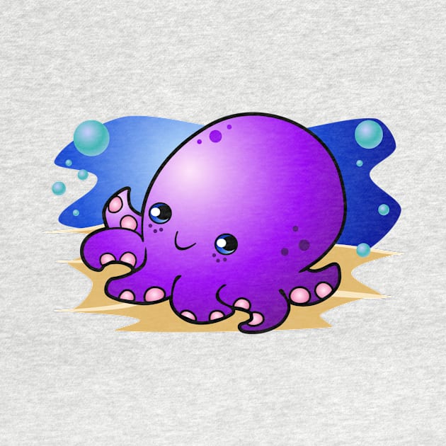 Kawaii Octopus by LyddieDoodles